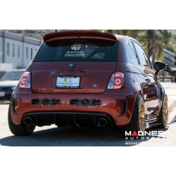 FIAT 500T Performance Exhaust by MADNESS / Rear Diffuser Kit - Dual Tip - Dual Exit (stainless steel axle back system) 